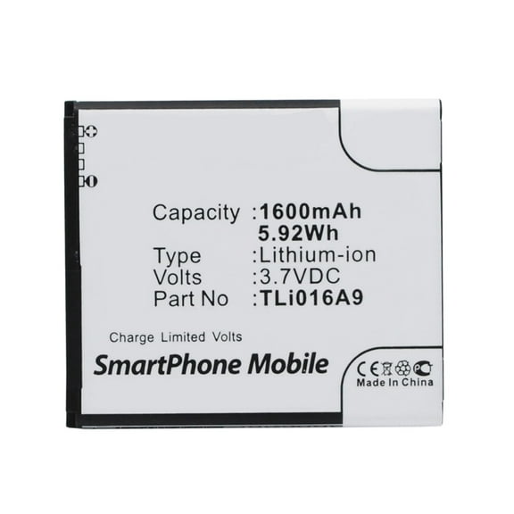 Batteries N Accessories BNA-WB-L3675 Cell Phone Battery - Li-Ion, 3.7V, 1600 mAh, Ultra High Capacity Battery - Replacement for TCL TLi016A9 Battery