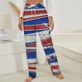 thumbnail image 3 of Patriotic Stars And Stripes Pattern Winter Female Pants Flannel High Waist Women Pants Lady Warm Straight Leg Plush Trousers, 3 of 7