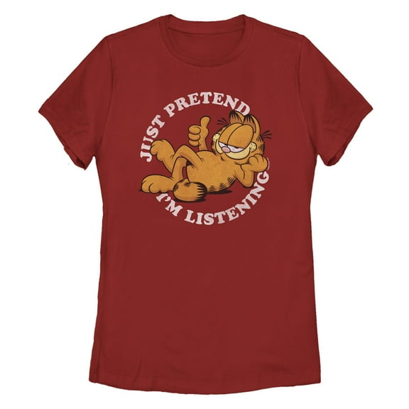 Women's Garfield Just Pretend I'm Listening Graphic T-Shirt