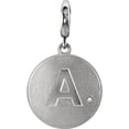 thumbnail image 1 of Precious Stars Unisex Sterling Silver Initial 'A' 0.005ct Diamond Disc Charm, 1 of 3