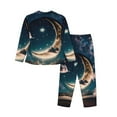 thumbnail image 2 of Uemuo Artistic Starry Sky Moon Book Pattern Womens Pajama Sets,PJ Set for Women,Pajamas for Women Logo,Long Sleeve Pajama Set for Women,Soft Long Sleeve Top With Pants-Large, 2 of 9