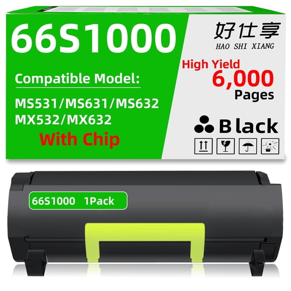 MS531 Toner 66S1000 Toner Cartridge 66S1H00 66S1X00 66S0HA0 Compatible with Lexmark MS531 MS631 MS632 MX532 MX632 MS531dw MS631dw MS632dwe MX532adwe MX632adwe Printer