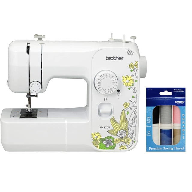 Máquina de coser Brother SM1704 de 17 puntadas con hilo de 6 piezas