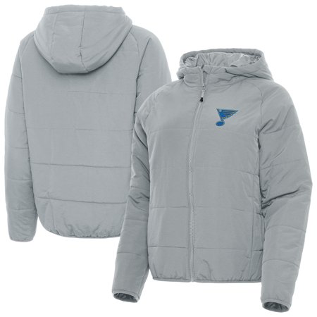 Women s Antigua Gray St. Louis Blues Raglan Universe Full-Zip Hooded Jacket