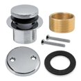 thumbnail image 1 of Drain Tub Drain Kit with Two-Hole Faceplate,Bathtub Drain Set Coarse Brass Chrome, 1 of 5