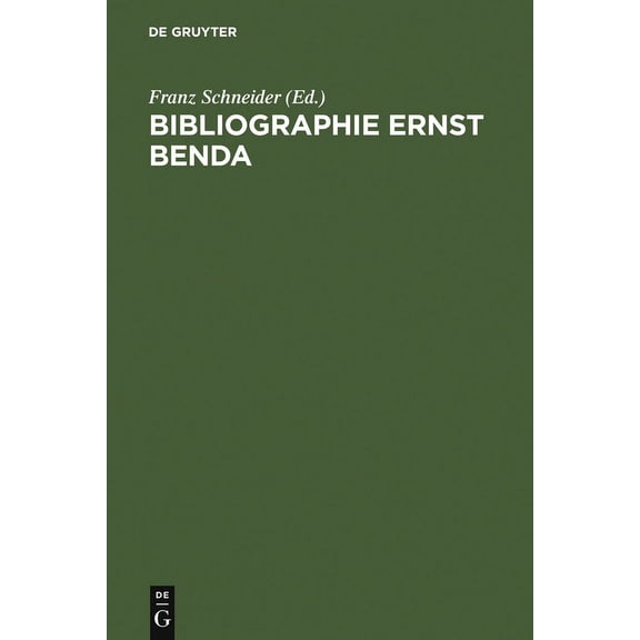 Bibliographie Ernst Benda, (Hardcover)