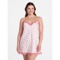 thumbnail image 2 of Joyspun Women’s Lace Trim Stretch Satin Chemise, Sizes S-3X, 2 of 6