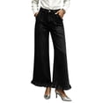 thumbnail image 2 of Zulora Women's High Waisted Wide Leg Jeans with Ruffle Hem Ankle Length Casual Denim Pants, 2 of 10