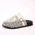thumbnail image 5 of Slides for Women Summer Women's Slide Sandals Versatile Plus-Size Closed-Toe Buckle Strap Thick-Soled Breathable Beach Shoes Slippers, White-37, 5 of 9