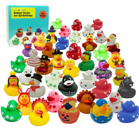 All Holidays Rubber Ducks in Bulk 42 Pack - includes Patriotic Rubber Duckies, Bath Toys for Kids Boys & Girls, Gift for Jeep Owners, Jeep Ducking by 4es Novelty