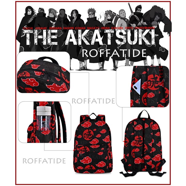 Roffatide Anime Akatsuki Red Cloud Passport Cover for Men Faux