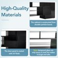 thumbnail image 6 of Churanty Modern TV Stand for 80 inch TV, Lighted TV Stand with Glass Shelves, High Gloss Entertainment Center for Living Room,Black, 6 of 12