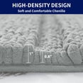 thumbnail image 6 of Subrtex Bathroom Rugs Non-Slip Chenille Soft Striped Plush Bath Mat (Light Gray, 16"x24"), 6 of 8