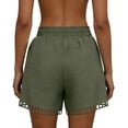 thumbnail image 4 of GUACER Casual Shorts for Women High Waisted Boho Drawstring Beach Shorts with Eyelet Cutout Hem & Big Pockets, 4 of 8