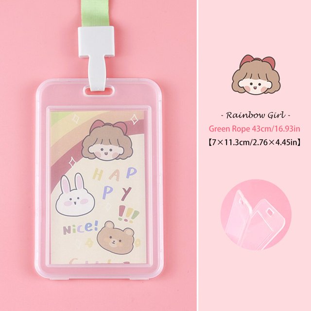 Cute Creative Horizontal Vertical With Lanyard Id Card Holder Employee Access Card Bus Badge Card Cover Badge Holder WholesaleRussian Federation He Qiyong unisex