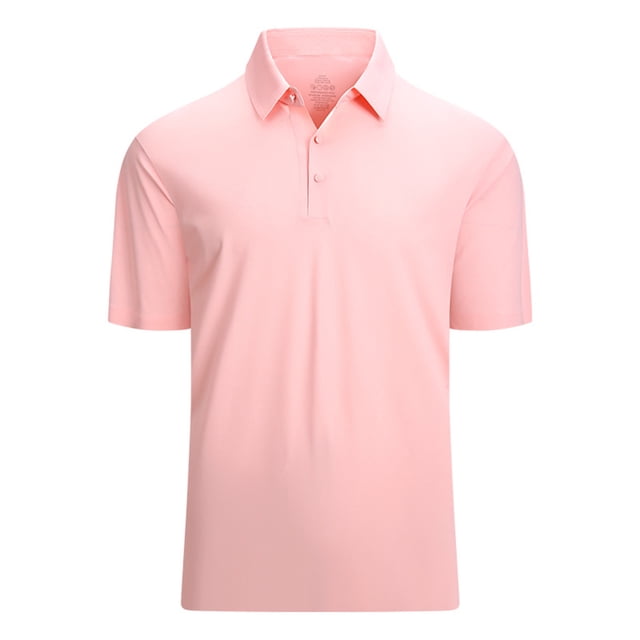 cfhntfmh Mens Golf Shirts Quick Dry Collared Tennis Tops Summer Solid Short Sleeve Button up Gym Shirts Basic Tees
