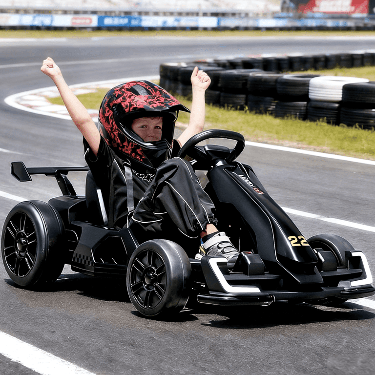 VIBESPARK Drift Go Kart, 24V Electric Ride-On Car, Adjustable Seat