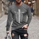 thumbnail image 1 of Blusas y camisas de manga larga con cuello redondo para hombre, moda informal, estampado, deportivas, de manga larga, cuello redondo, blusas, camisas para hombre, blusa de poliéster, 1 of 5