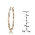 thumbnail image 2 of Rose Gold Tone over Sterling Silver Cubic Zirconia Inside Out 30mm Round Hoop Earrings, 2 of 2