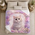 thumbnail image 5 of Floral Kitten, Cozy Pet Portrait Pattern, Warm Flannel Blanket for Living Room and Bedroom with Detailed Artwork, Cat Lovers Just Because Gift, Pet Lover Home Decor, 5 of 9