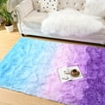 thumbnail image 4 of Lochas Fluffy Shag Area Rug Fuzzy Gradient Tie Dye Colorful Bedside Carpet Plush Rugs for Bedroom Living Room Nursery Baby Home Decor,4'x6',Blue/Purple, 4 of 8