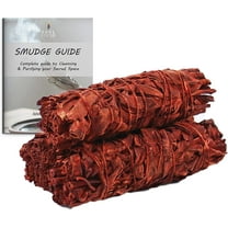 AncientVeda 3 Pack Dragon's Blood Sage Smudge Stick Bundles & Smudging Guide