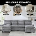 thumbnail image 5 of Homefun Chenille Modular U Shape Sectional Sofa With Chaise Lounge Storage Ottoman USB Phone Mount,Living Room, 5 of 10