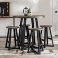 thumbnail image 2 of Walker Edison 5-Piece Rustic Counter-Height Dining Set, Grey/Black, 2 of 9