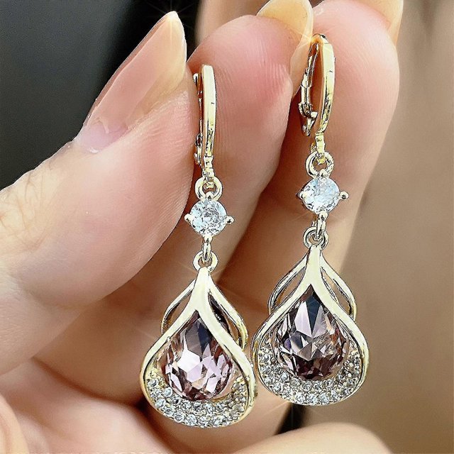 Pendientes de magnetógeno de flujo linfático 2024, pendientes de germanio con magnetoterapia linfática, pendientes de terapia magnética de linfancia, pendientes de acupuntura Nuevo ---- morado