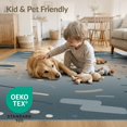 thumbnail image 3 of ODIKA 4'x6' Blue Beige Abstract Geometric Design Washable Area Rug Modern Pattern with Dynamic Shapes Stain Resistant, Low Pile, Easy Care for Dorm Room, Small Living, 3 of 6