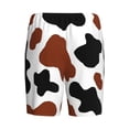 thumbnail image 2 of Haiem Brown Black Cow Men's Pajama Short with Soft Woven Cotton Elastic Waistband Sleep Short-Small, 2 of 9