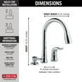 thumbnail image 6 of Delta Kate Single Handle Pull-Down Kitchen Faucet with Soap Dispenser in Chrome 16970-SD-DST, 6 of 6
