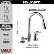 Delta Kate Single Handle Pull-Down Kitchen Faucet with Soap Dispenser in Chrome 16970-SD-DST