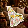 thumbnail image 3 of Sweet As Can Bee Cartoon Garden, Cozy Friendship Quote Scene, Warm Flannel Blanket for Living Room and Reading Nook, Art Lovers Friendship Gift, Playful Home Decor, 3 of 9