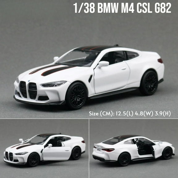 1/36 BMW M4 CSL G82 Sedan Toy Car Miniature Model RMZ CiTY Free Wheels Pull Back Diecast Alloy Collection Gift For Children Boy