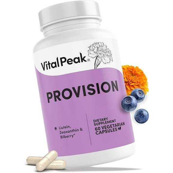 Provision - Eye Vitamins - Eye Health Supplements - with Bilberry, Eyebright, Lutein, Zeaxanthin & More Vitamins - Vegan, Non GMO, Gluten Free - 60 Capsules