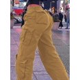 thumbnail image 3 of Y2K Style High Waist Wide Leg Workwear Jeans With Stretch And Flap Pockets - Women's Retro Streetwear Cargo long pants, 3 of 6