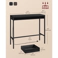 thumbnail image 2 of VASAGLE Bar Table, Bar Height Pub Table, Storage Kitchen Dining Table with Power Outlets and Movable Non-Woven Fabric Drawer, Hooks, Long High Top Table, 15.7 x 47.2 x 41.2 Inches, Ebony Black, 2 of 6