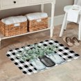 thumbnail image 2 of FJPT Non Slip Flannel Polyester Floor Mat With Eucalyptus And Mason Jar Design For Bathroom Kitchen Bedroom Decor 31.5x19.7 inch, 2 of 5