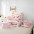 thumbnail image 5 of Homewish Cartoon Cute Strawberry Twin Bedding Sets 7-Piece, Pink Cherry Blossoms Bedding Comforter Set, Teens kids Girls Women Reversible Sheet Sets, Ultra Soft Bedroom Decor, 5 of 7
