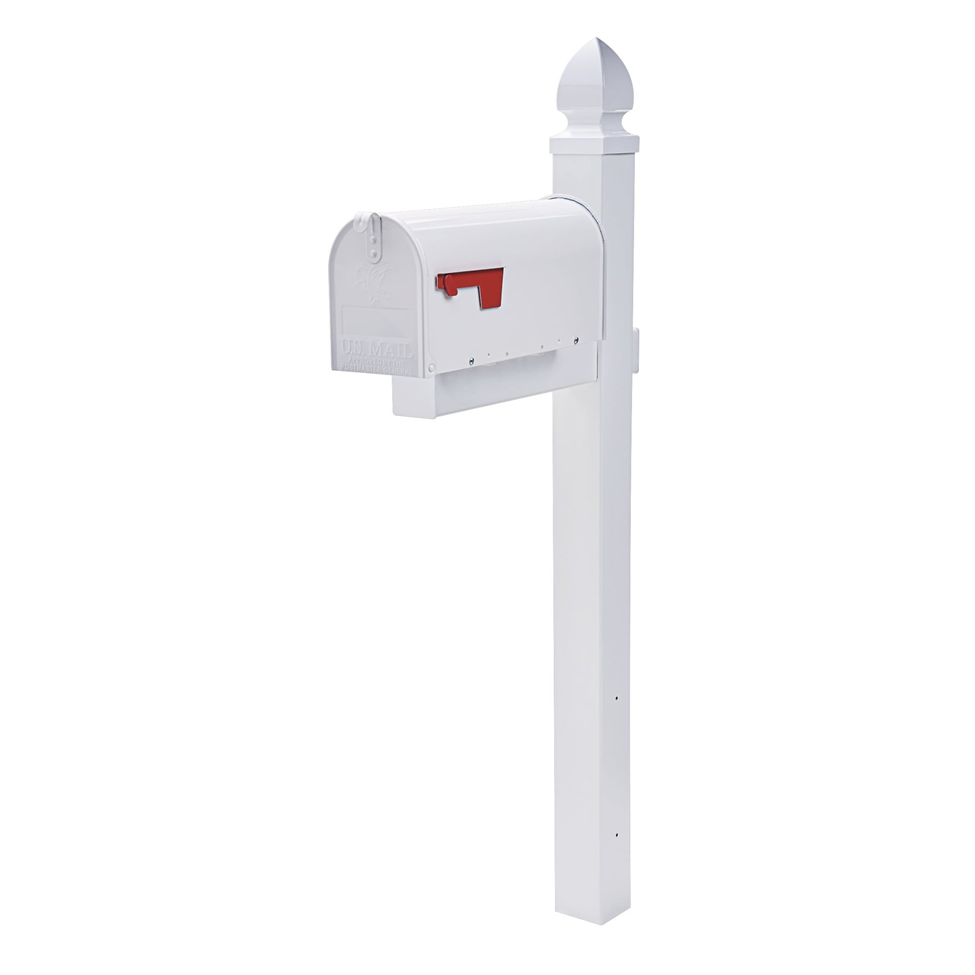 Solar Group WP000W01 PVC Mailbox Classic Cross Arm Post- White