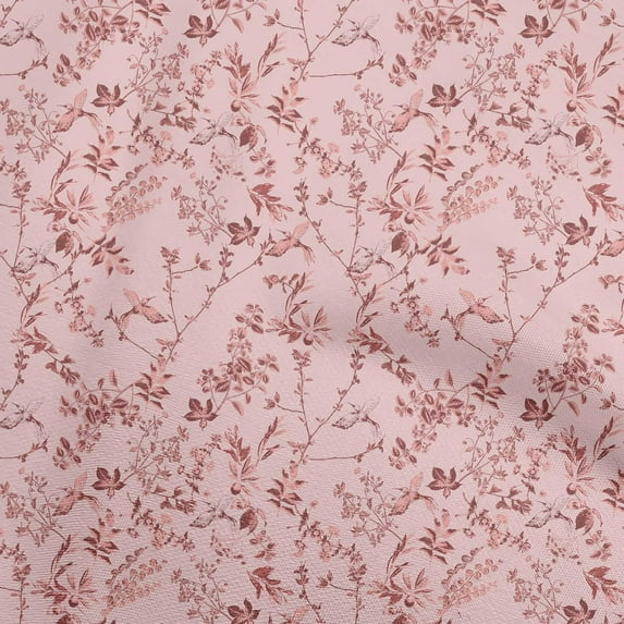 oneOone Viscose Jersey Light Pink Fabric Tropical Sewing Material Print Fabric By The Yard 60 Inch Wide