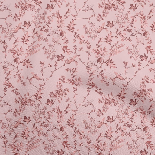 oneOone Viscose Jersey Light Pink Fabric Tropical Sewing Material Print Fabric By The Yard 60 Inch Wide