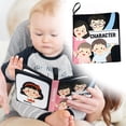 thumbnail image 2 of Baby Soft Cloth Crinkle Book, Polyester Fiber, Squeaky, High Contrast Patterns, Educational, Portable, Fit 0-6 Months Kids, 2 of 3