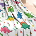 thumbnail image 3 of White Cartoon Dinosaurs Flowers Pattern Blanket,Comfortable Soft Flannel Throw Blanket,All Season,Warm Lightweight Blankets for Sofa Bed Couch Living Room Chair,30"x40", 3 of 4
