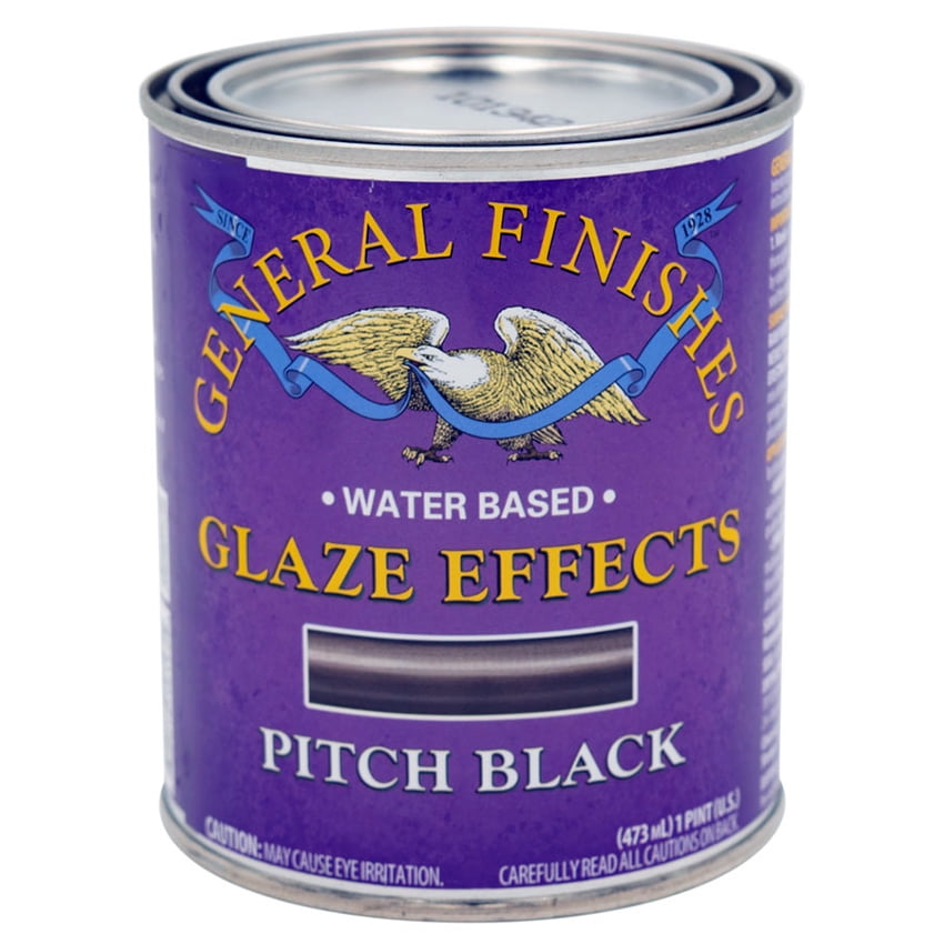1 pt General Finishes PTPB Pitch Black Glaze Effects Water-Based Translucent Color