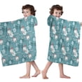 thumbnail image 4 of Blue Christmas Polar Bear Pattern Hooded Bath Towel，50"x30" for Ages 3 To 12 Kids, Quick Dry Lightweight Soft Microfiber Hood Beach Towel Cover Up for Kids, 4 of 7