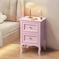 thumbnail image 2 of UBesGoo Nightstand End Table with 2 Drawer,Pink Finish, 2 of 8