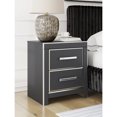 thumbnail image 3 of Signature Design by Ashley Ravalori Two Drawer Nightstand - Black Finish with Chrome Accents, USB-A & USB-C Charging Ports, 2 Storage Drawers, 3 of 9