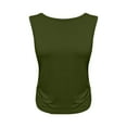 thumbnail image 5 of Women's Crop Tank Tops Lightweight Workout Sleeveless Shirts Loose Fit Gym Yoga Top with Side Ruched Elastic Buckle, 5 of 7